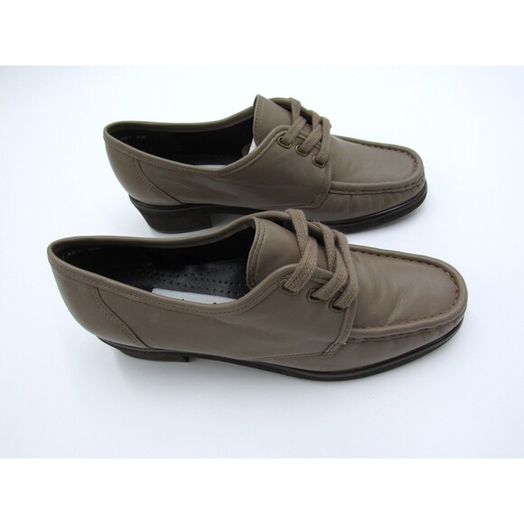 Walking Lady by Trotters Womens 6M Taupe Block Heeled Loafers Leather Casual - Picture 6 of 16